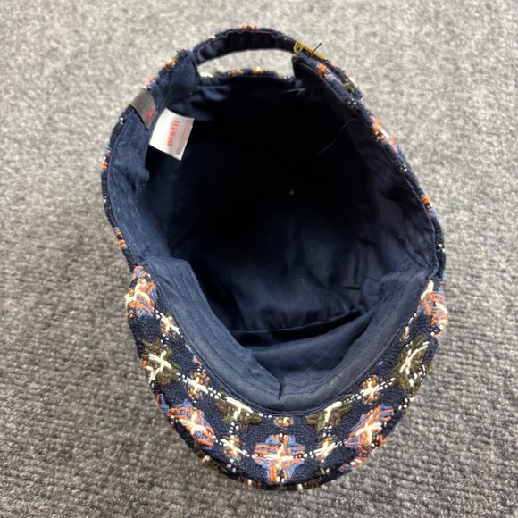PISTIL Women’s Tweed Blue Pattern Newsboy Cap hat One Size Fits Most - Picture 8 of 8